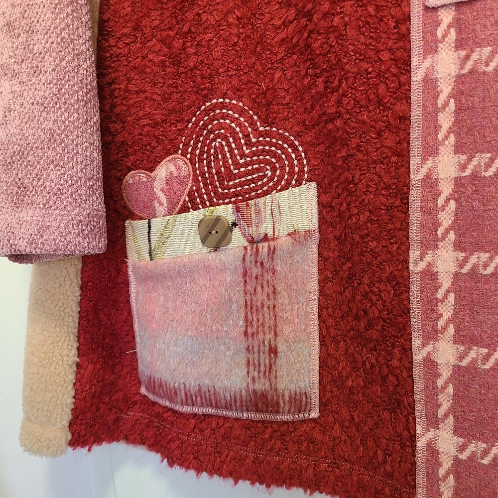 Coldwater Creek Patchwork Hearts Soft Artists Won… - image 6